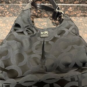 Coach Black Monogram Hobo Bag